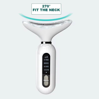 3 Colors Led Neck Face Beauty Device Photon Therapy Skin Tighten Reduce Double Chin Anti Wrinkle